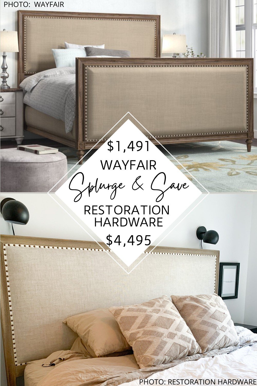 RESTORATION HARDWARE MAISON FABRIC PANEL BED COPYCAT KENDRA FOUND IT